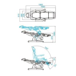 Fotel kosmetyczny elektr. Azzurro 870 3 siln. szary