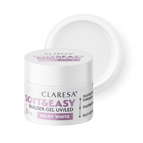 Claresa żel budujący Soft&Easy gel milk white 12g