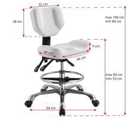 Taboret kosmetyczny A-4299 biały