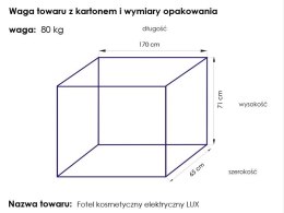 Fotel kosmetyczny elektr. Lux biały