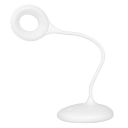 Lampka ring led snake na biurko biała