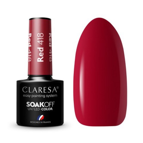 CLARESA Lakier hybrydowy RED 418 -5g